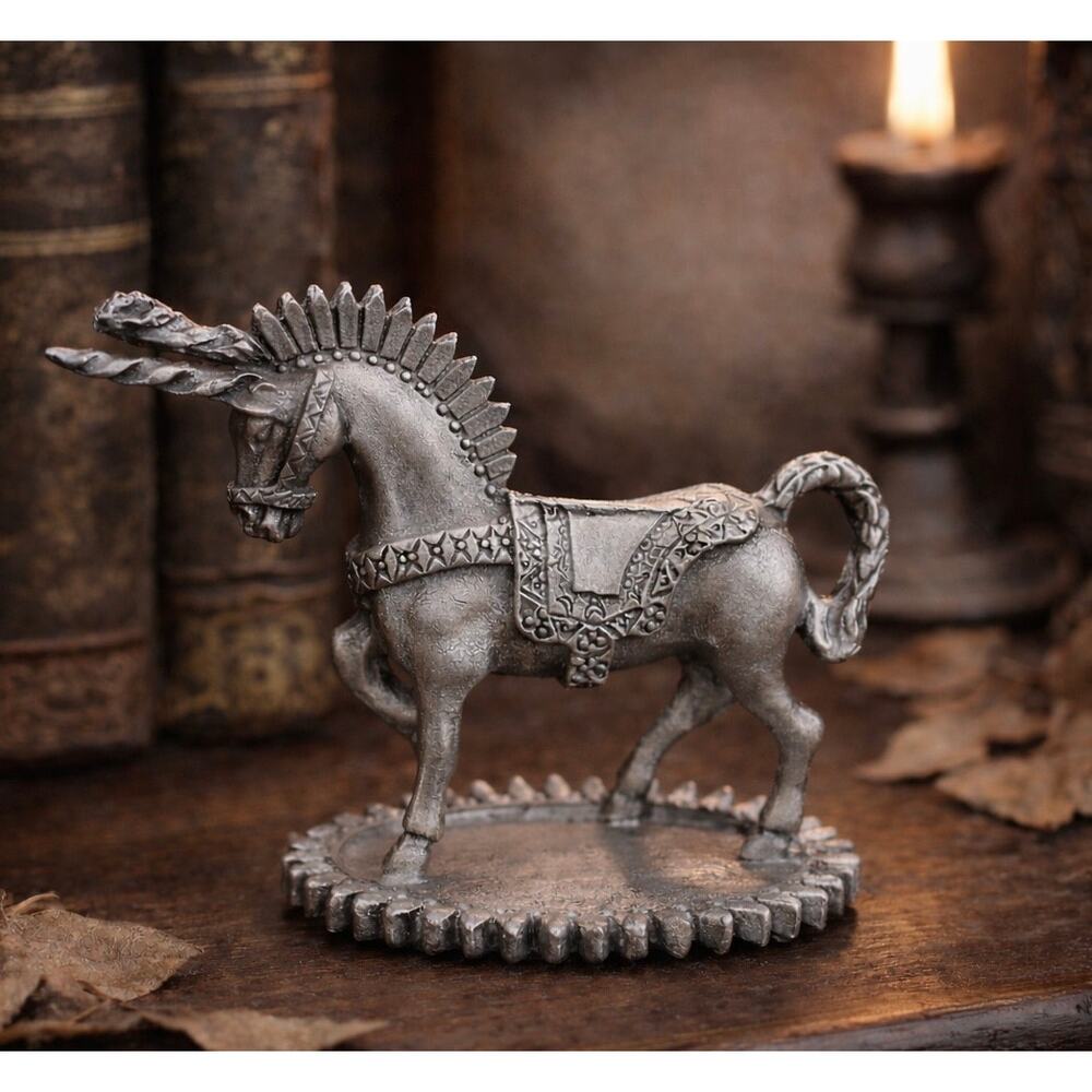 Spooniques PP534 Pewter Prancing 2-1/4 Unicorn Detailed 1982 Vintage Collectable